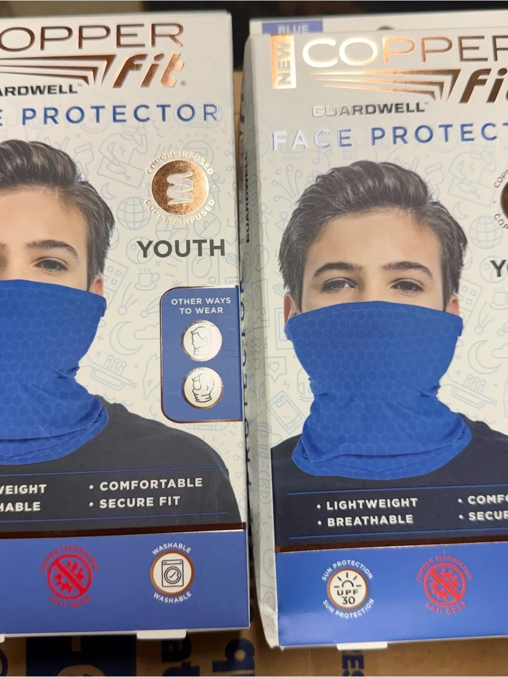 Copper Fit Youth Blue Face Protector set of 2 C1